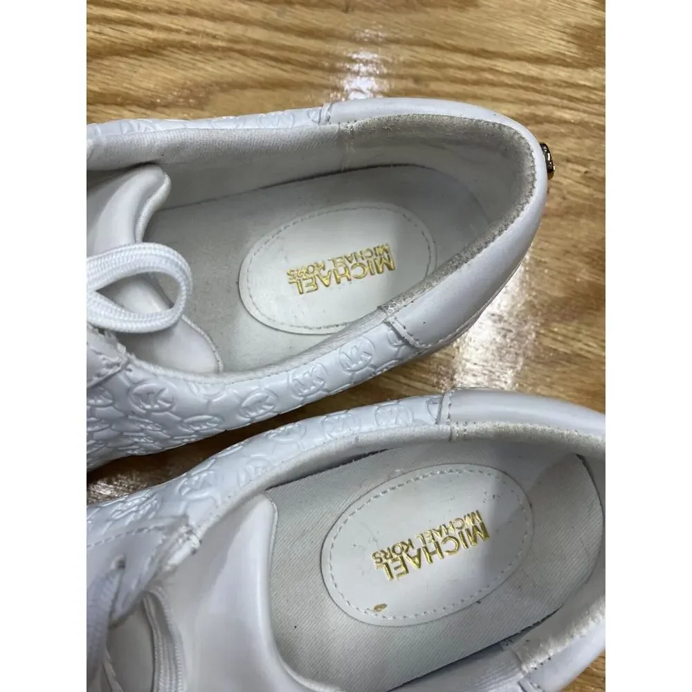 Michael Kors Colby Athletic Sneaker Women's 6 M White Leather Lace Up Low Top - Picture 3 of 9